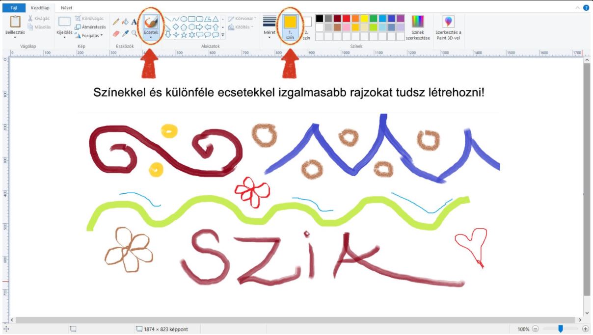 Ecsetek és szín kiválasztása